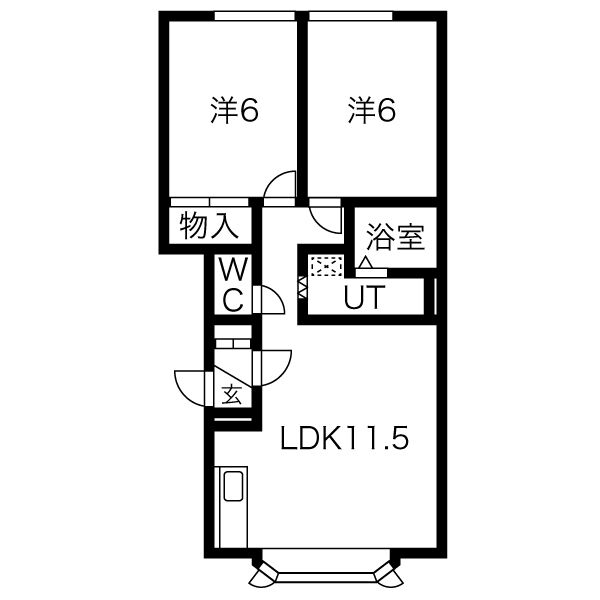 札幌市清田区里塚一条のアパートの間取り