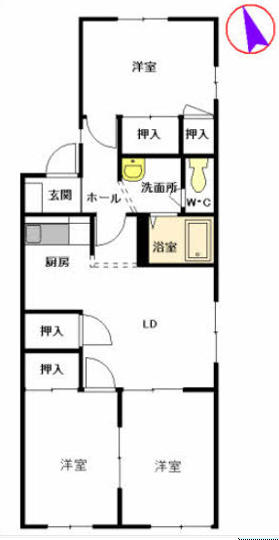 福津市宮司のアパートの間取り