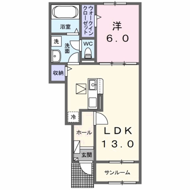 東大阪市善根寺町のアパートの間取り