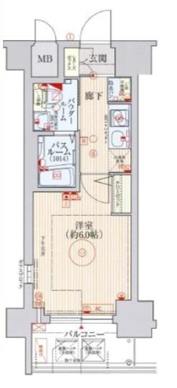 神戸市兵庫区西柳原町のマンションの間取り