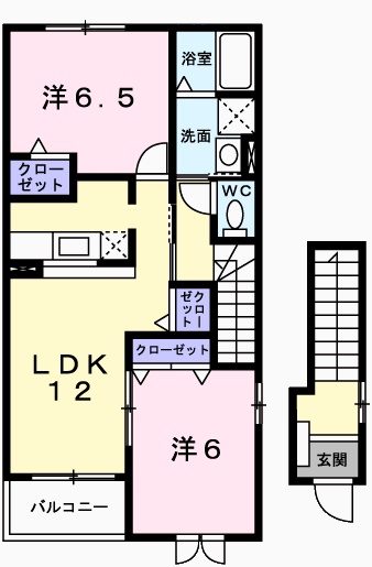 赤穂市若草町のアパートの間取り