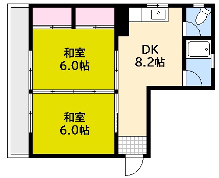 広島市西区己斐西町のマンションの間取り