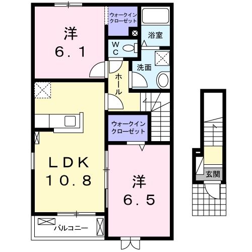 東茨城郡茨城町大字長岡のアパートの間取り