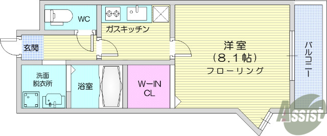 仙台市宮城野区燕沢東のマンションの間取り