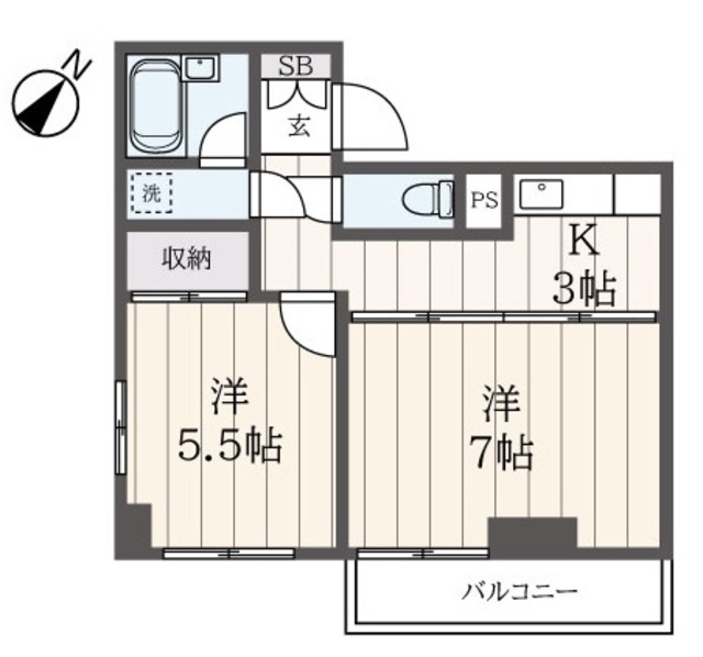 ベイ・フラットの間取り