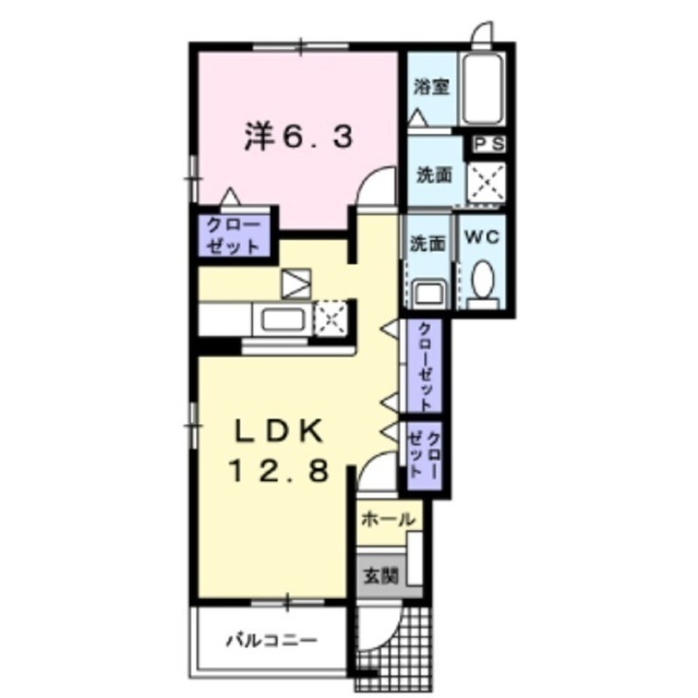 佐久市志賀のアパートの間取り