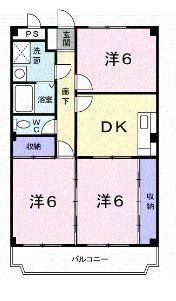 大和市上草柳のマンションの間取り