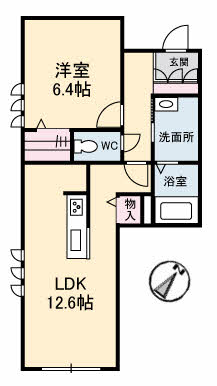 岡山市南区大福のマンションの間取り