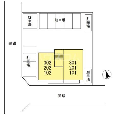 【豊橋市豊岡町のアパートの駐車場】