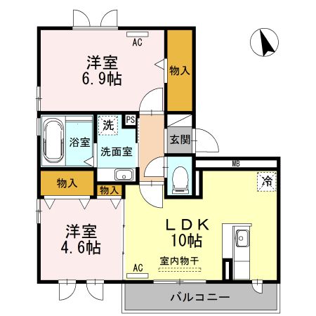 豊橋市豊岡町のアパートの間取り