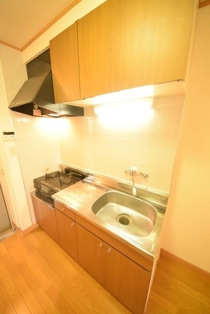 キッチン　ガスコンロ2口設置済み