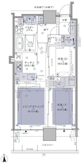 東京メトロ有楽町線 月島駅 徒歩5分 58階建 築1年の間取り写真