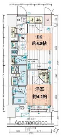 広島電鉄宇品線 鷹野橋駅 徒歩6分 15階建 築4年の間取り写真