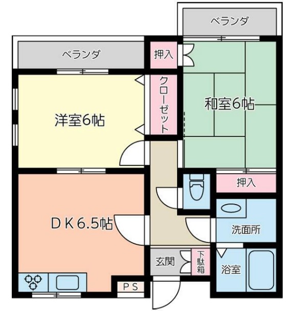 横浜市神奈川区三ツ沢上町のアパートの間取り