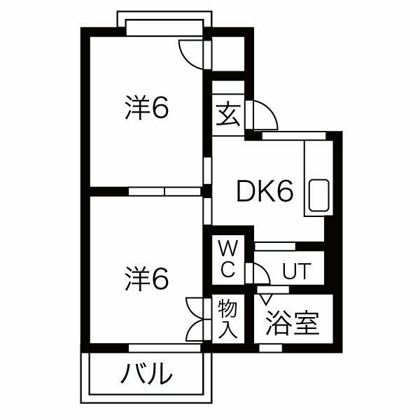 愛知県名古屋市緑区梅里２（アパート）の賃貸物件の間取り