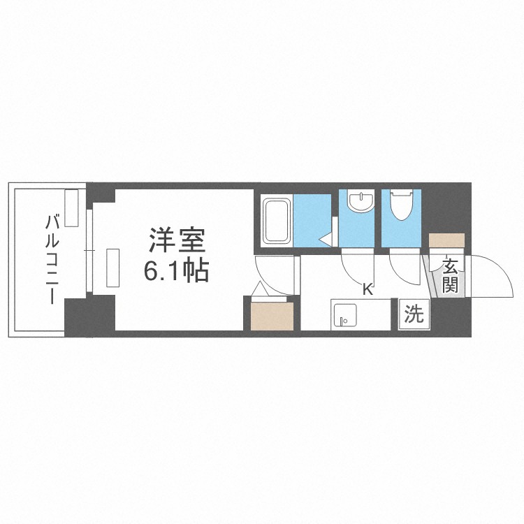 地下鉄千日前線 桜川駅 徒歩7分 15階建 築5年の間取り写真