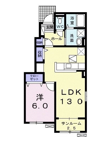 西条市古川甲のアパートの間取り