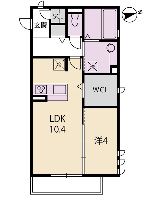 大津市松山町のアパートの間取り