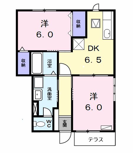 あま市森のアパートの間取り