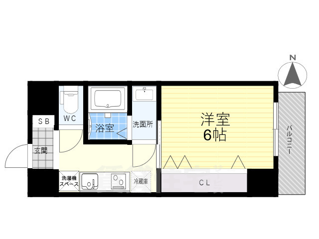 東大阪市足代北のマンションの間取り