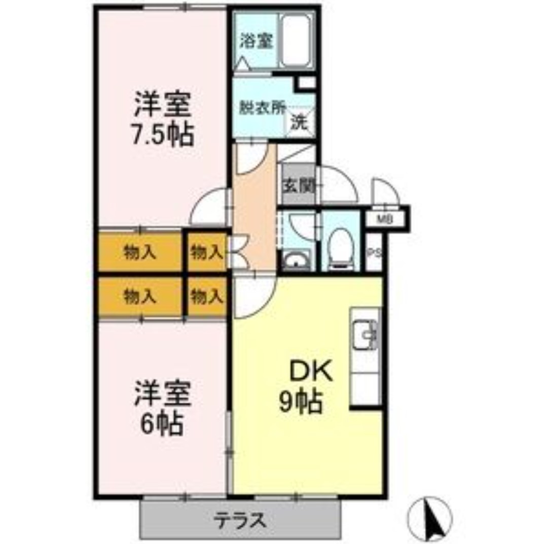 長久手市根の神のアパートの間取り