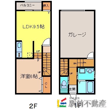 鳥栖市東町のアパートの間取り