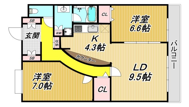 LaPorte‐bonheurの間取り