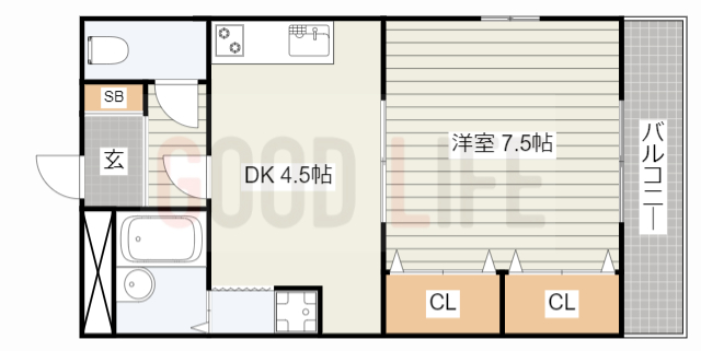 加古郡播磨町二子のアパートの間取り