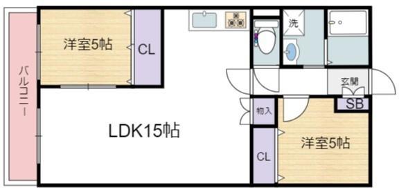 パレ北加賀屋の間取り