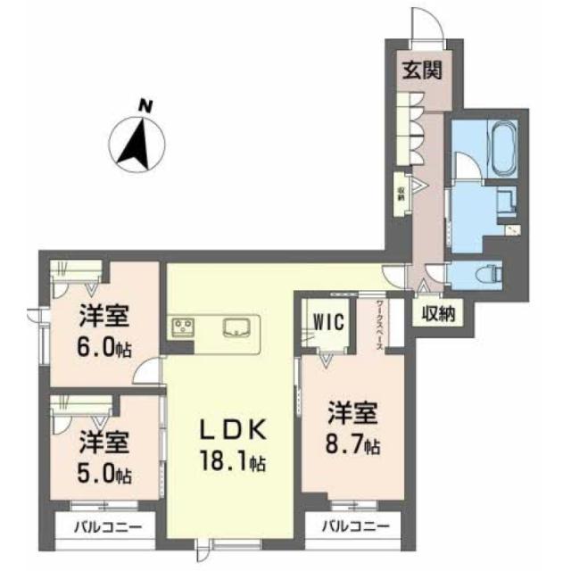 浜松市中央区佐藤のマンションの間取り