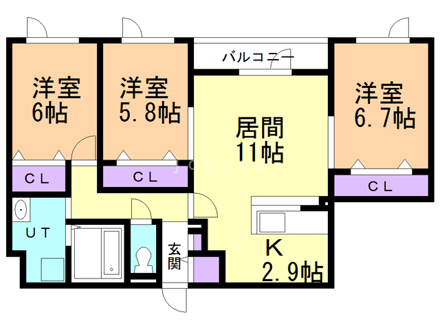 鍋島ハイツIの間取り