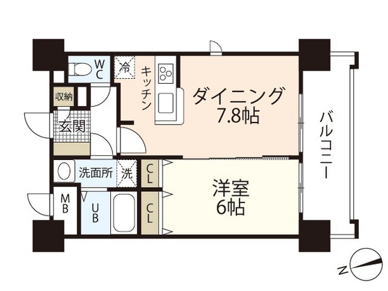 【広島市中区十日市町のマンションの間取り】