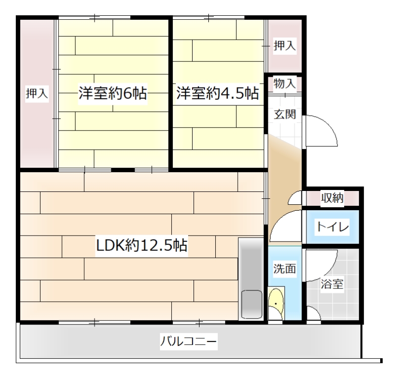 夕張郡栗山町錦のマンションの間取り