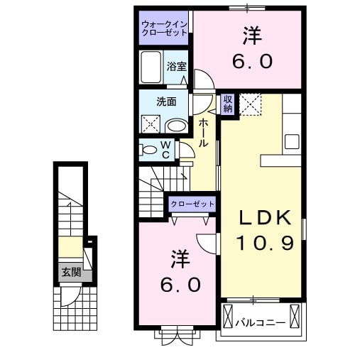 那珂市杉のアパートの間取り