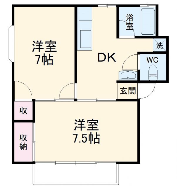 みどり市笠懸町鹿のアパートの間取り