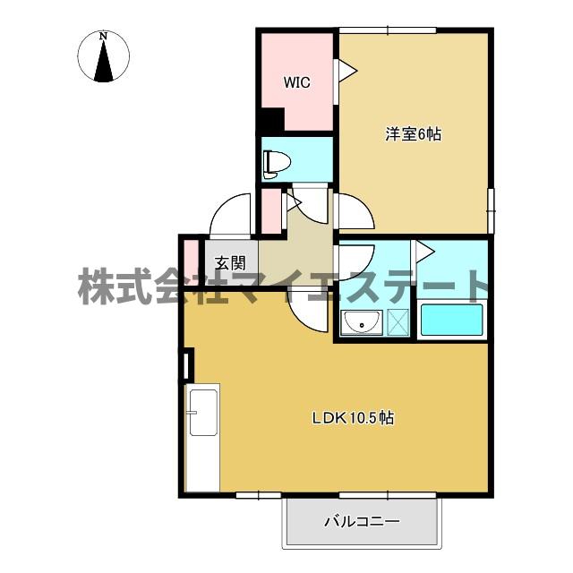 八代市横手町のアパートの間取り