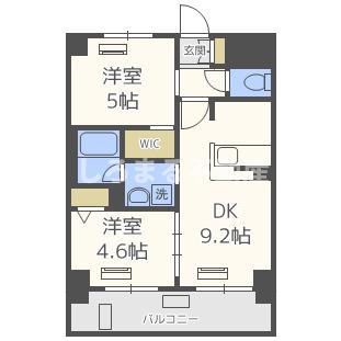 エステムコート難波WESTSIDEIIベイフレックスの間取り