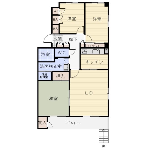 札幌市中央区南十八条西のマンションの間取り