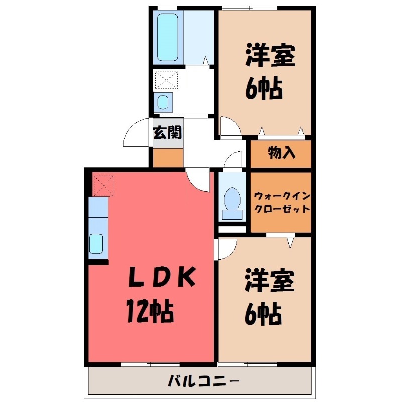 熊谷市石原のアパートの間取り