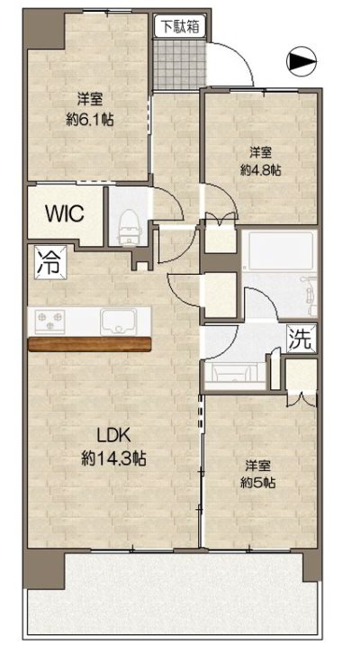 三鷹市牟礼のマンションの間取り