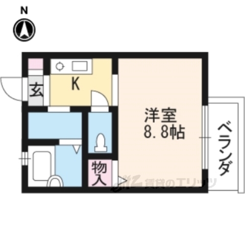 京都市伏見区鳥羽町のアパートの間取り