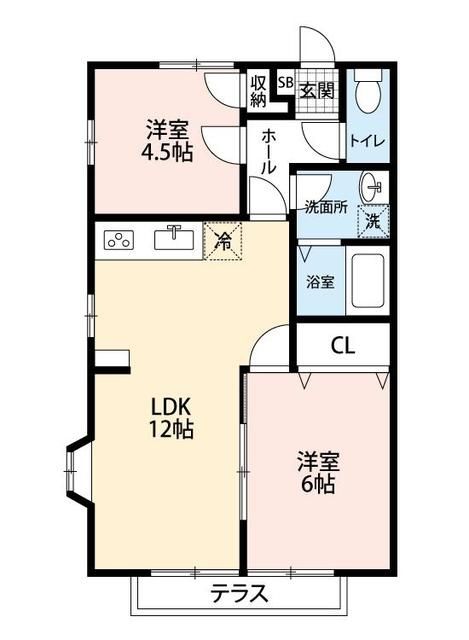 松戸市千駄堀のアパートの間取り