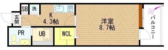 広島市中区猫屋町のマンションの間取り