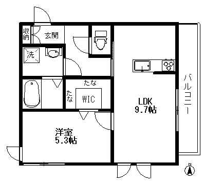 世田谷区上北沢のマンションの間取り