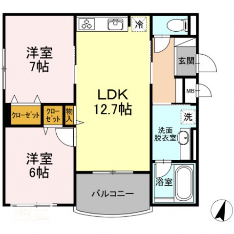 Shallow Garden Bの間取り