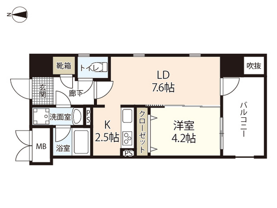 岡山市北区下石井のマンションの間取り