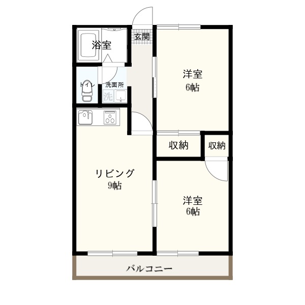 仙台市宮城野区田子のアパートの間取り