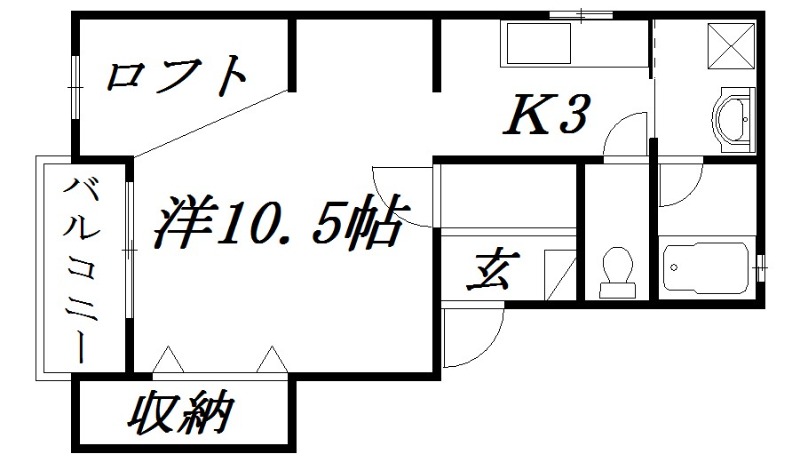 浜松市中央区西丘町のアパートの間取り