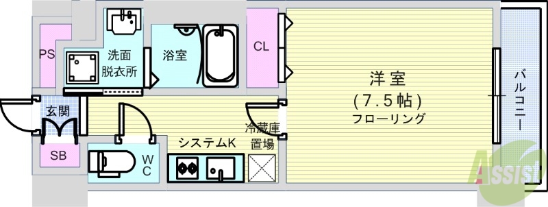 アスヴェル阿波座ＢＬＵＥ　ＥＡＲＴＨの間取り