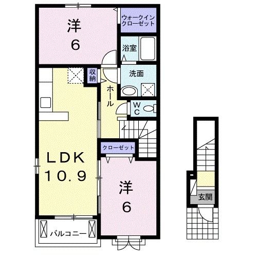 四日市市智積町のアパートの間取り